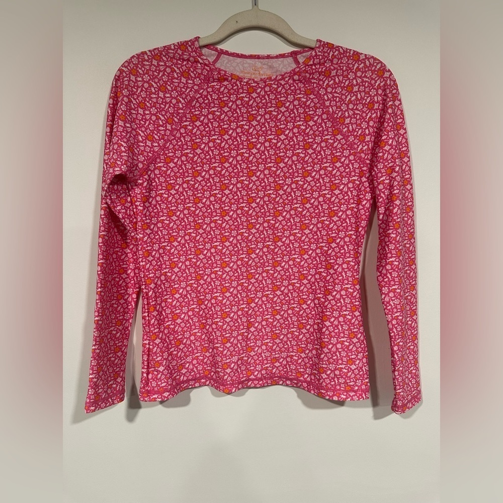 Vineyard Vines Anguilla Icon Print Long Sleeve Swim Shirt Rashguard XS